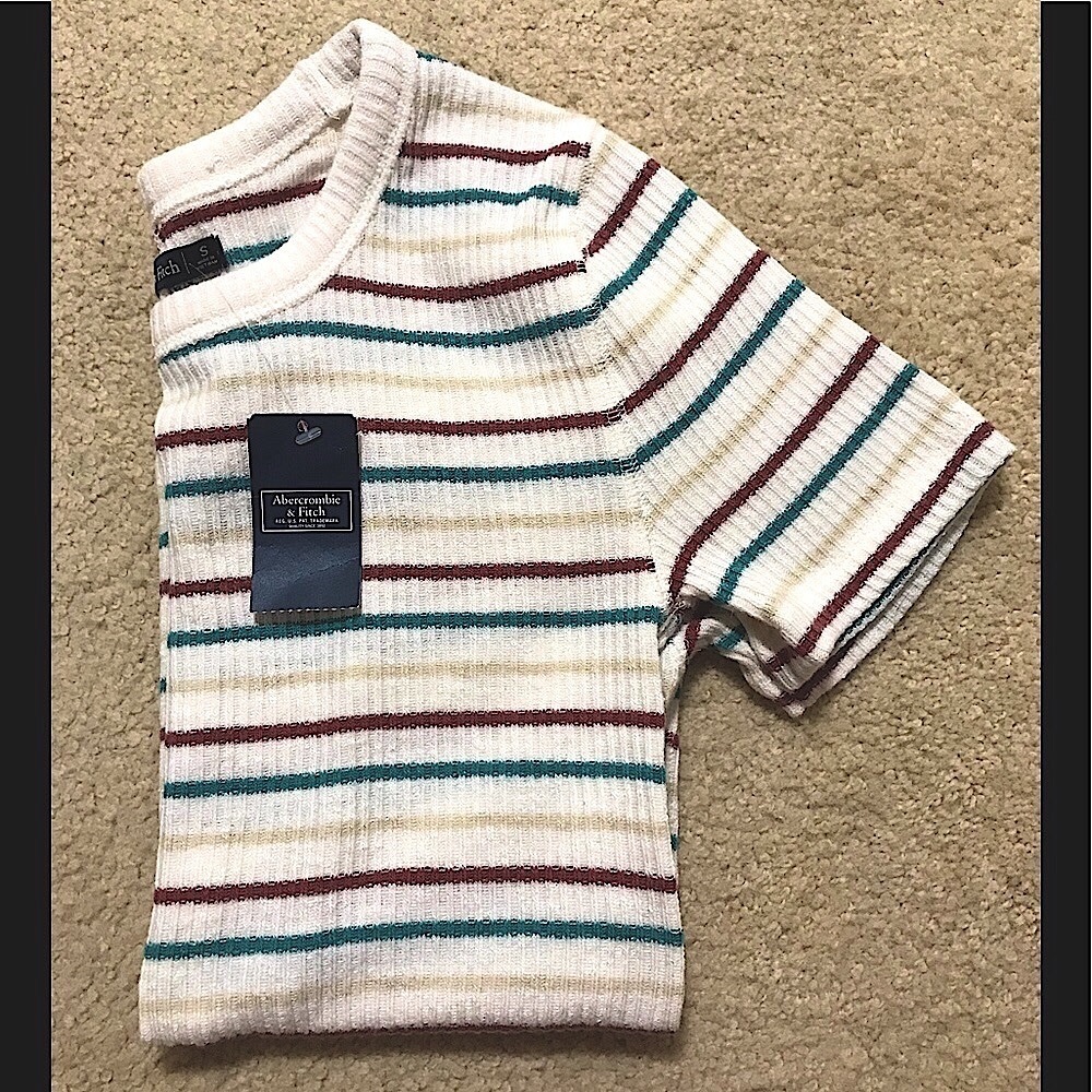 🆕🔥HTF-ABERCROMBIE&FITCH SUPER STYLISH&SOO SILKY SMOOTH&SOFT SHORT-SLEEVE NWT!